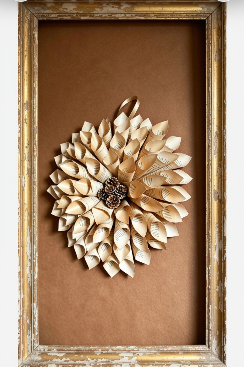 Book Page Wreath — Enhanced