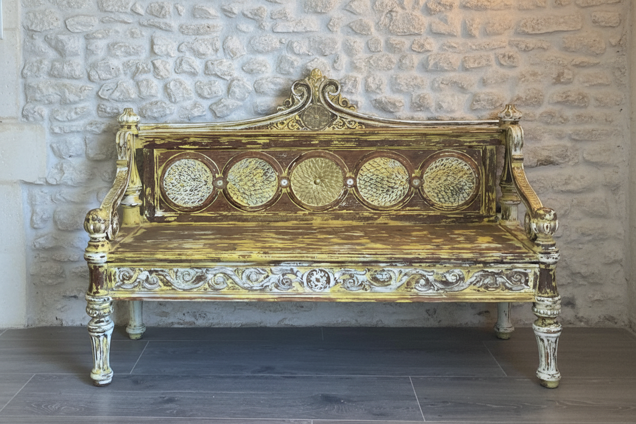 Enhanced antique bench product photo